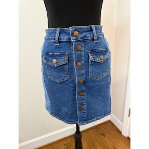 Madewell Stretch Denim Straight Mini SKirt: Pieced Edition
